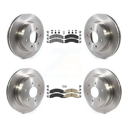 Front Semi-Metallic Rear Ceramic Pad & Disc Brake Rotor Kit For 2016-2024 Nissan TITAN XD K8A-103415