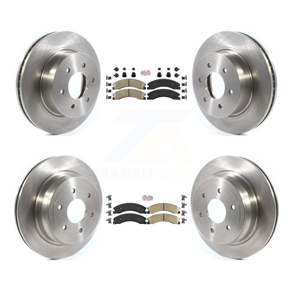 Front Rear Ceramic Pads And Disc Brake Rotors Kit For 2016-2024 Nissan TITAN XD K8A-103416