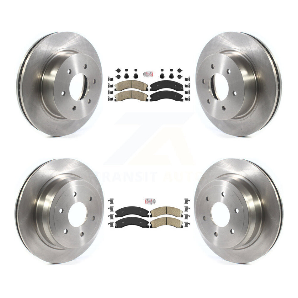 Front Rear Ceramic Pads And Disc Brake Rotors Kit For 2016-2024 Nissan TITAN XD K8A-103416