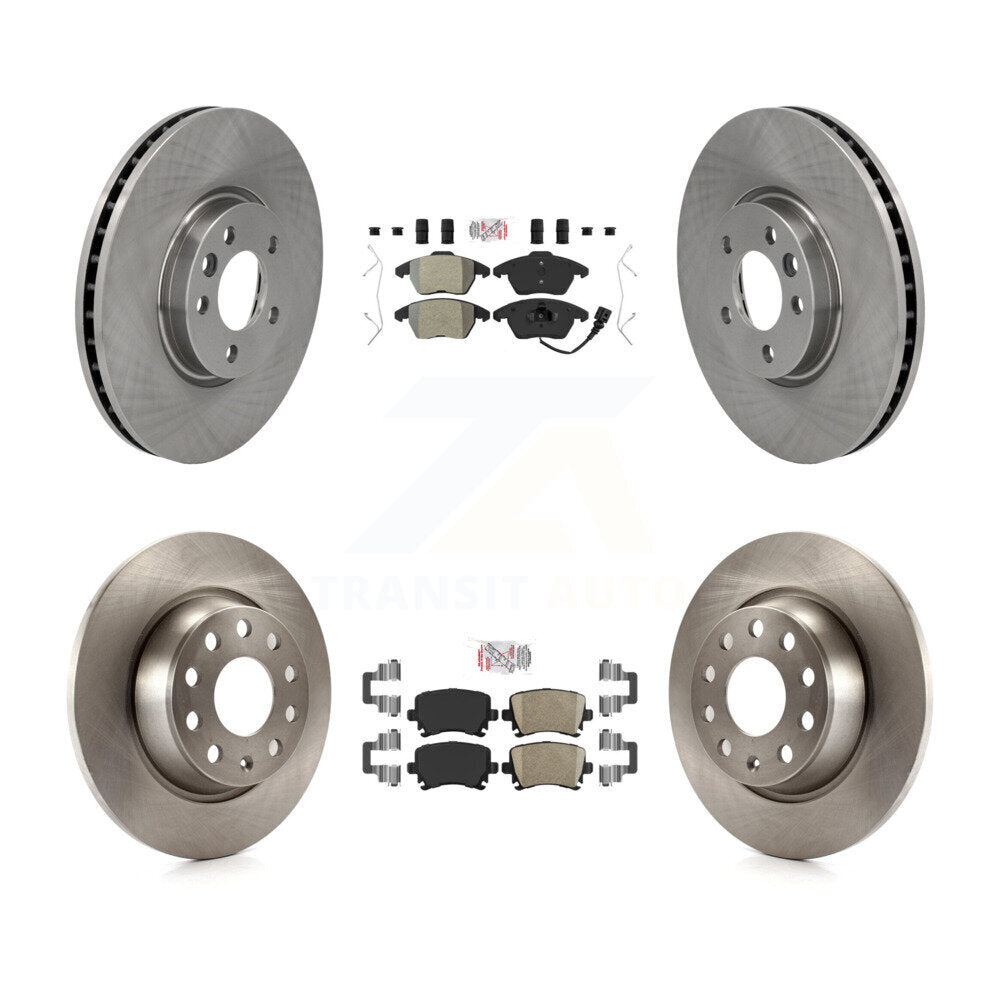 Front Semi-Metallic Rear Ceramic Pads And Disc Brake Rotors Kit For Volkswagen CC K8A-103417