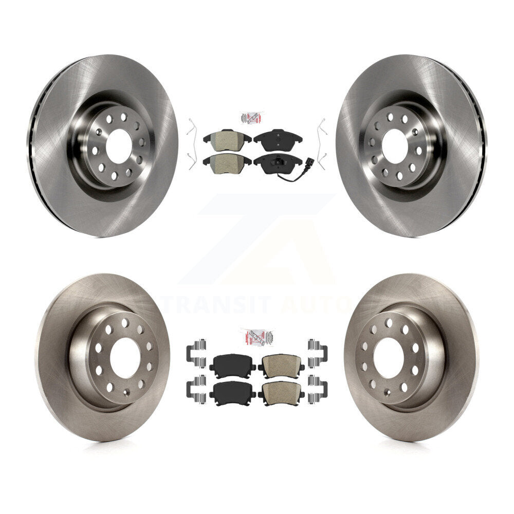 Front Semi-Metallic Rear Ceramic Pads And Disc Brake Rotors Kit For Volkswagen CC K8A-103420