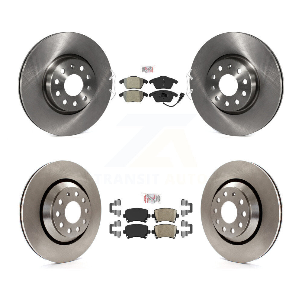 Front Semi-Metallic Rear Ceramic Pads And Disc Brake Rotors Kit For Volkswagen Passat CC K8A-103430
