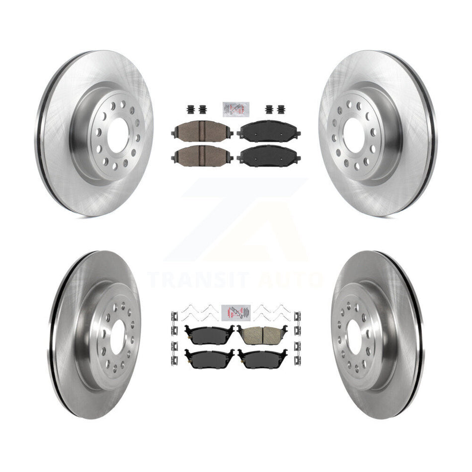 Front Semi-Metallic Rear Ceramic Pads And Disc Brake Rotors Kit For Ram 1500 K8A-103437