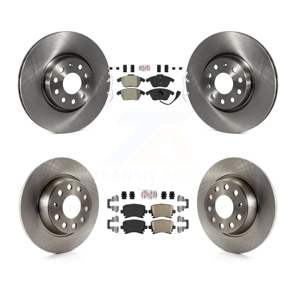 Front Semi-Metallic Rear Ceramic Pad & Brake Rotor Kit For Volkswagen GTI Passat Eos Audi K8A-103449