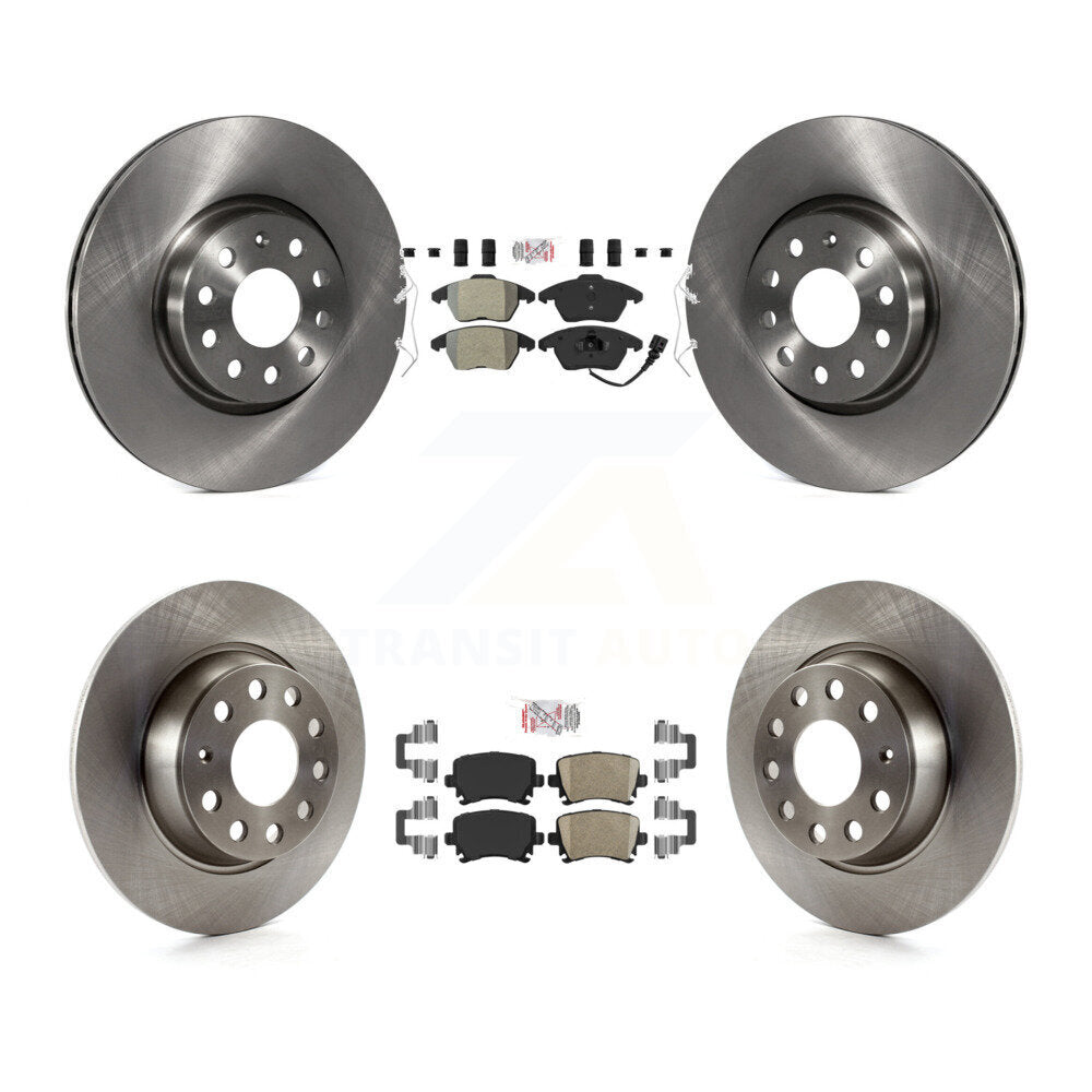 Front Semi-Metallic Rear Ceramic Pad & Brake Rotor Kit For Volkswagen GTI Passat Eos Audi K8A-103450
