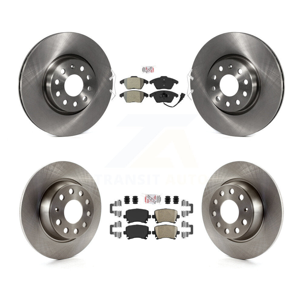 Front Semi-Metallic Rear Ceramic Pad & Brake Rotor Kit For Volkswagen GTI Passat Eos Audi K8A-103451