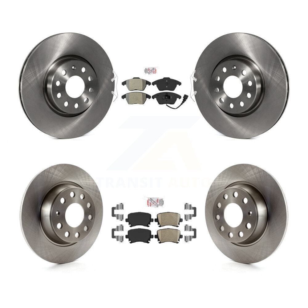 Front Semi-Metallic Rear Ceramic Pad & Brake Rotor Kit For Volkswagen GTI Passat Eos Audi K8A-103452