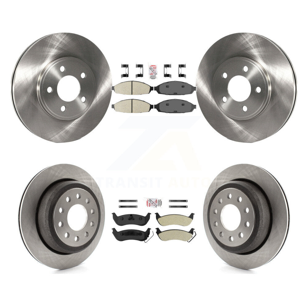 Front Rear Semi-Metallic Pad & Disc Brake Rotors Kit For 2003-2011 Lincoln Town Car Sedan K8A-103532