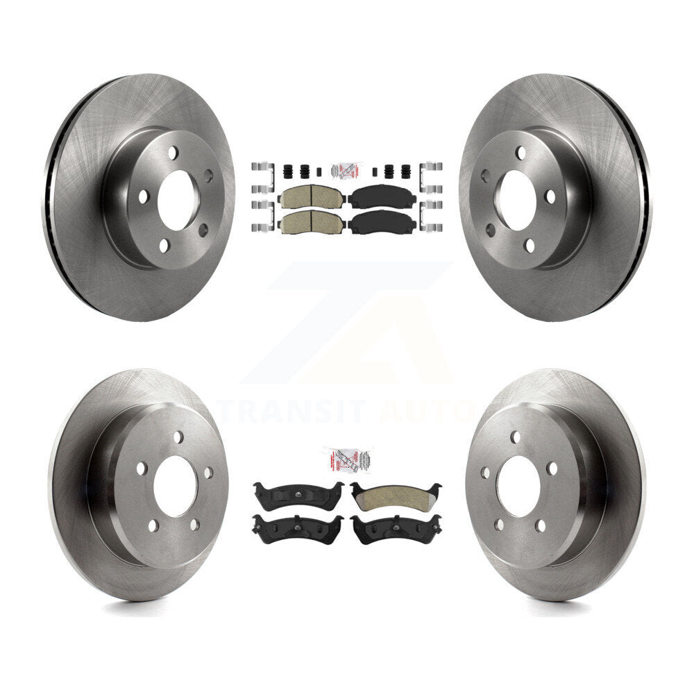 Front Ceramic Rear Semi-Metallic Pad & Brake Rotors Kit For 01-02 Ford Explorer Sport 4WD K8A-103547