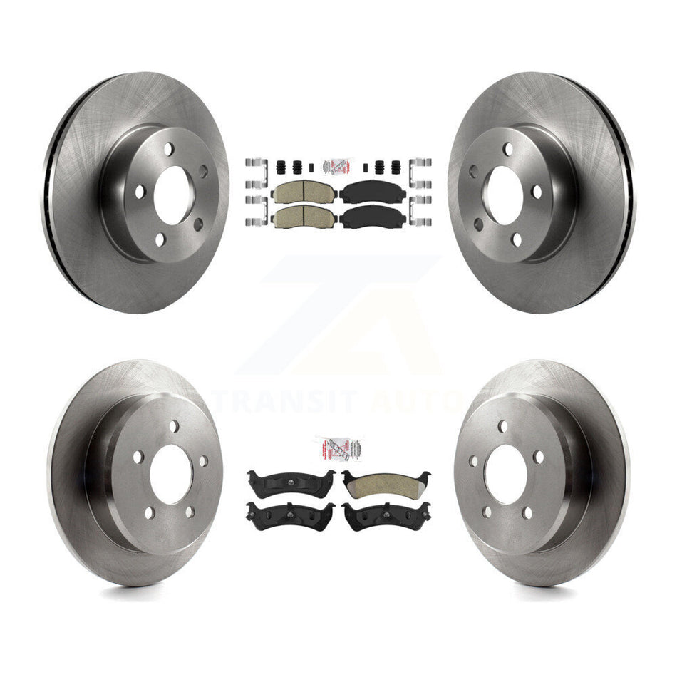Front Ceramic Rear Semi-Metallic Pad & Brake Rotors Kit For 01-02 Ford Explorer Sport 4WD K8A-103547