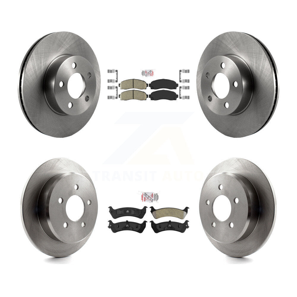 Front Ceramic Rear Semi-Metallic Pad & Brake Rotors Kit For 01-02 Ford Explorer Sport 4WD K8A-103548