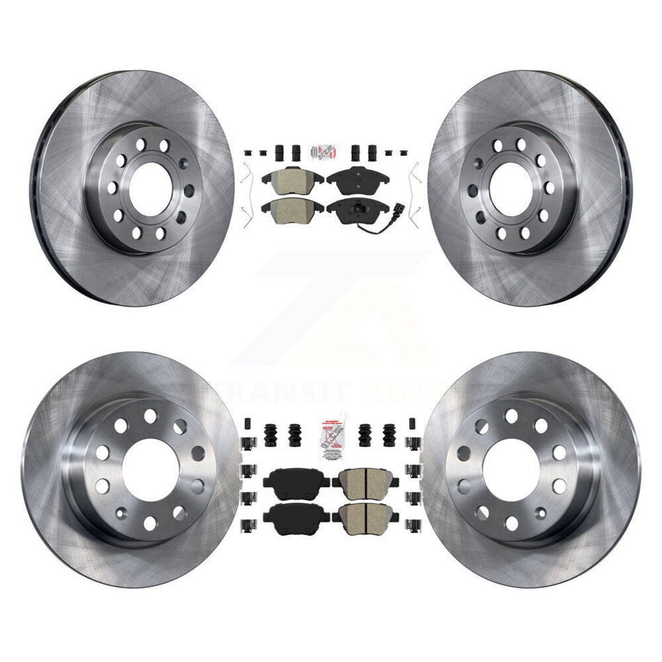 Front Rear Semi-Metallic Pad And Brake Rotor Kit For 2017-2018 Volkswagen Jetta 1.8L/1.4L K8A-103606