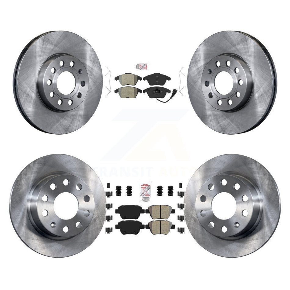 Front Rear Semi-Metallic Pad And Brake Rotor Kit For 2017-2018 Volkswagen Jetta 1.8L/1.4L K8A-103608