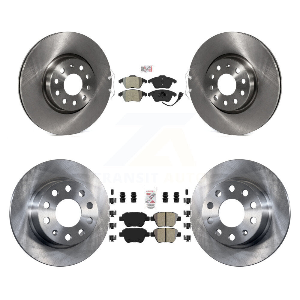 Front Rear Semi-Metallic Pad And Disc Brake Rotor Kit For 2017-2018 Volkswagen Jetta 2.0L K8A-103612