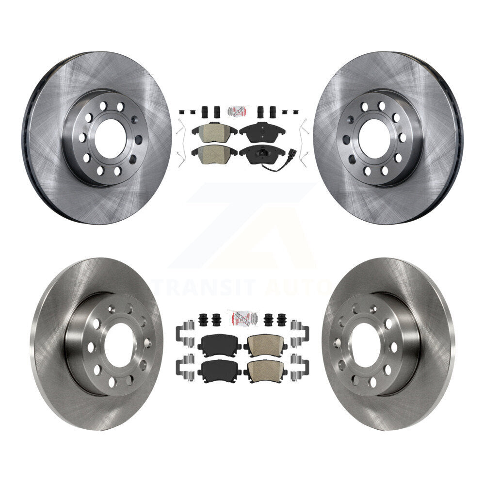 Front Semi-Metallic Rear Ceramic Pads And Disc Brake Rotors Kit For Volkswagen Rabbit K8A-103621