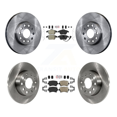 Front Semi-Metallic Rear Ceramic Pads And Disc Brake Rotors Kit For Volkswagen Rabbit K8A-103621