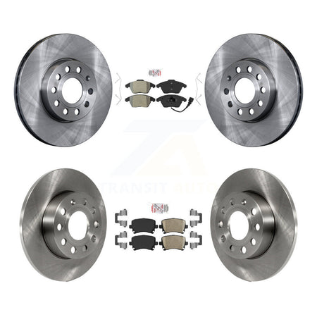 Front Semi-Metallic Rear Ceramic Pads And Disc Brake Rotors Kit For Volkswagen Rabbit K8A-103624