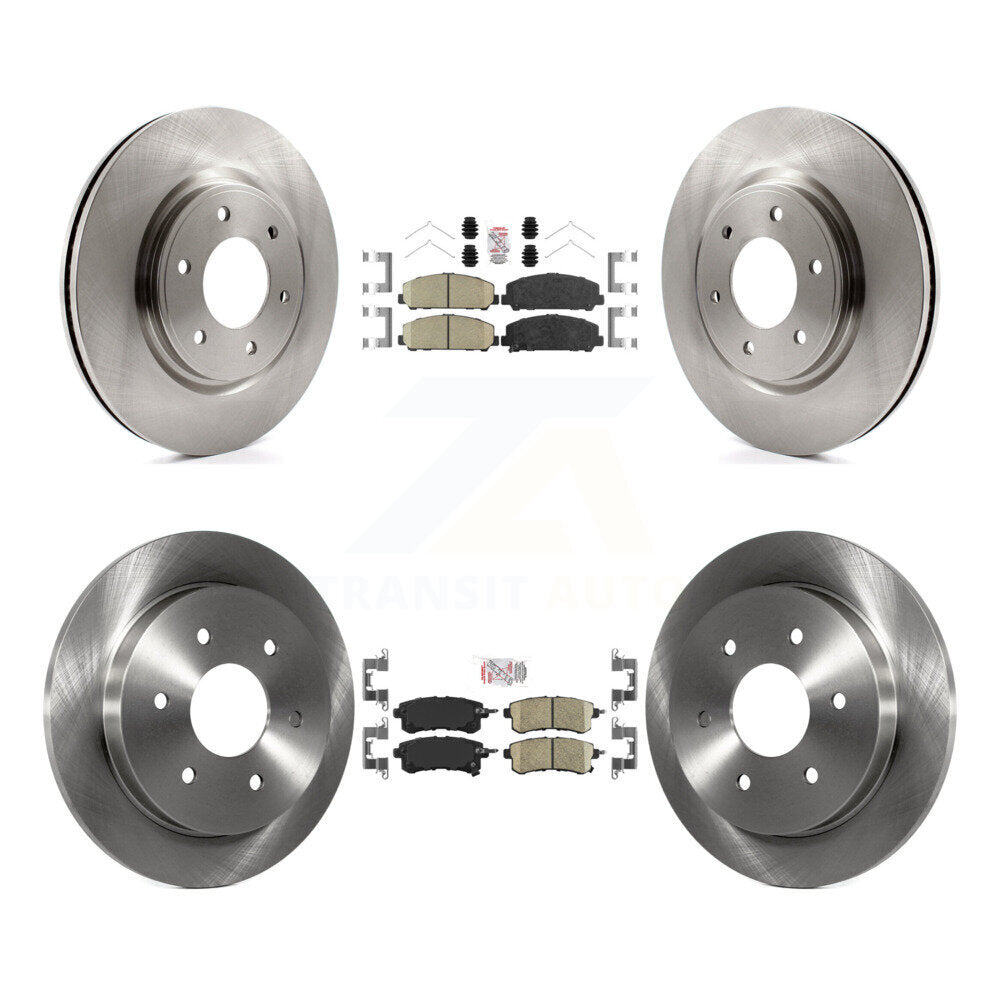 Front Rear Ceramic Pad Disc Brake Rotors Kit For 2017-2019 Nissan Armada With Solid Rotor K8A-103635
