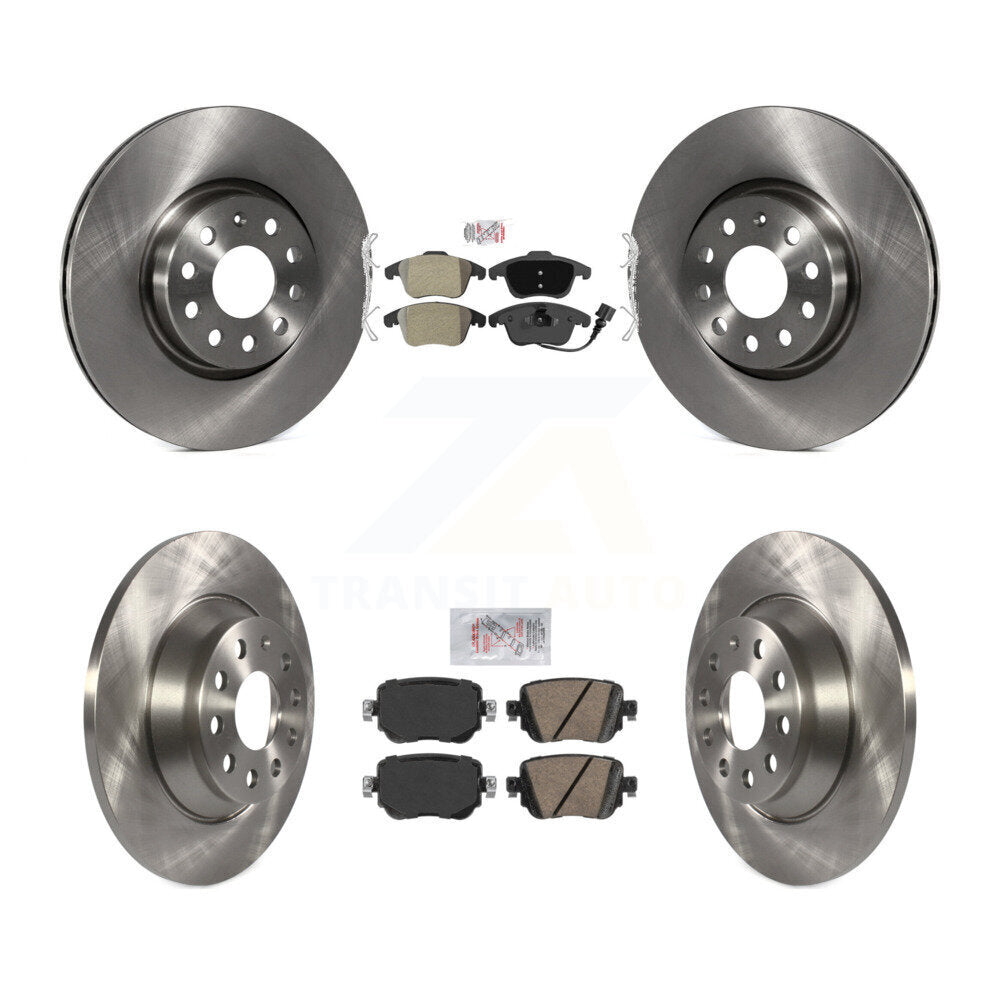 Front Semi-Metallic Rear Ceramic Pad & Disc Brake Rotor Kit For 2016-2018 Audi Q3 Quattro K8A-103668