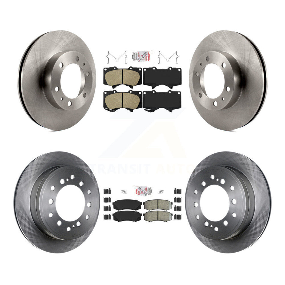Front Ceramic Rear Semi-Metallic Pad Disc Brake Rotor Kit For 2010-2014 Toyota FJ Cruiser K8A-103683