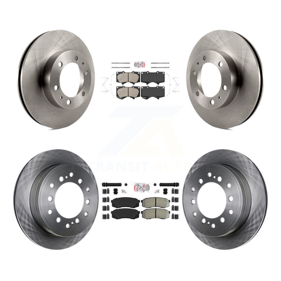 Front Ceramic Rear Semi-Metallic Pad Disc Brake Rotor Kit For 2010-2014 Toyota FJ Cruiser K8A-103686