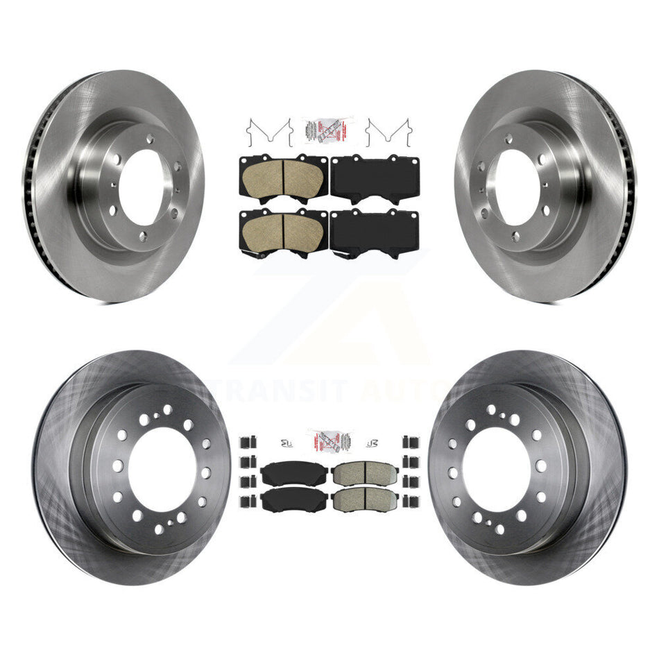 Front Ceramic Rear Semi-Metallic Pad Disc Brake Rotors Kit For Toyota 4Runner Lexus GX460 K8A-103699