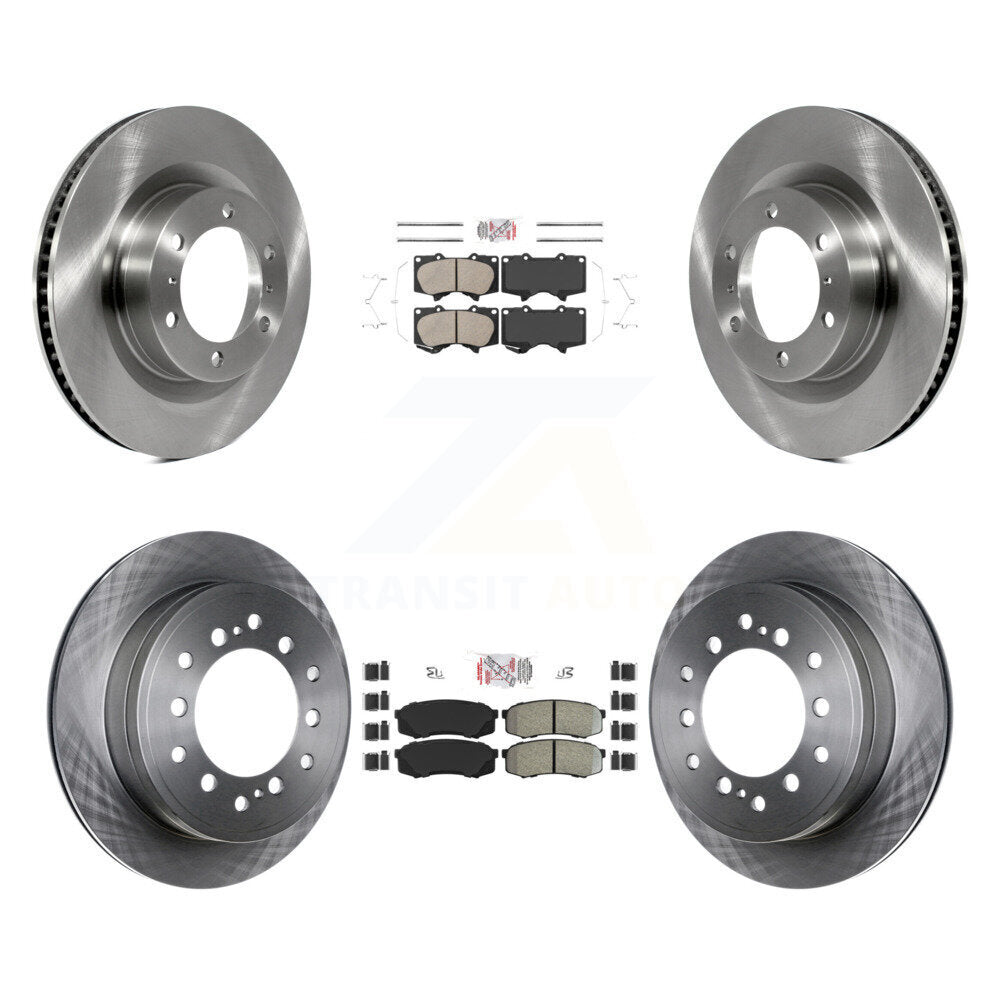 Front Ceramic Rear Semi-Metallic Pad Disc Brake Rotors Kit For Toyota 4Runner Lexus GX460 K8A-103701