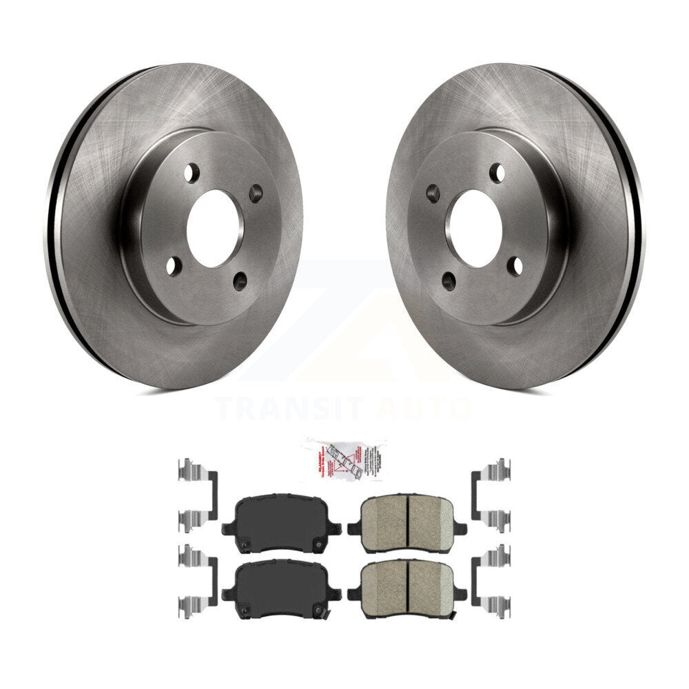 Front Brake Rotors Ceramic Pad Kit For Pontiac G5 With Rear Drum Brakes 4 Lug Wheels K8A-104143