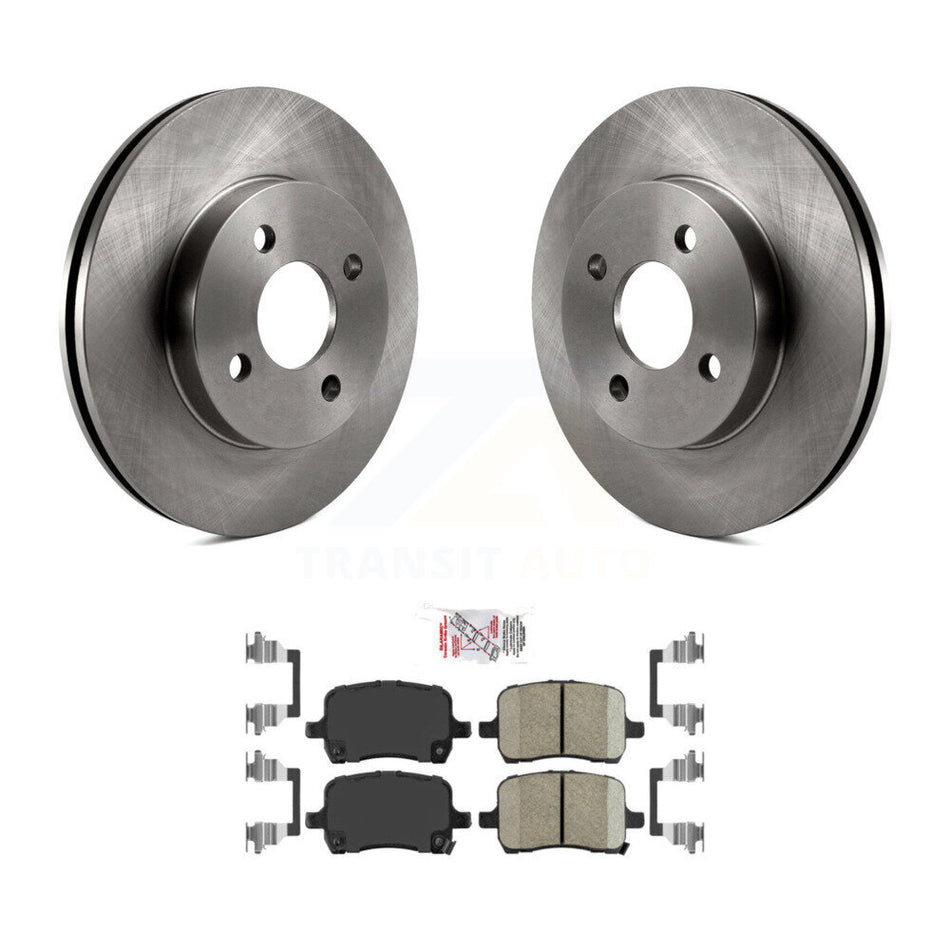Front Brake Rotors Ceramic Pad Kit For Pontiac G5 With Rear Drum Brakes 4 Lug Wheels K8A-104143