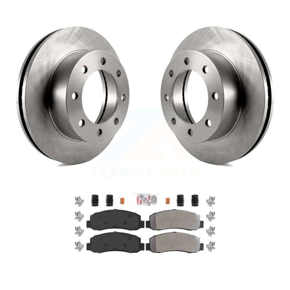 Front Disc Brake Rotors And Semi-Metallic Pads Kit For Ford F-250 Super Duty F-350 K8A-104198