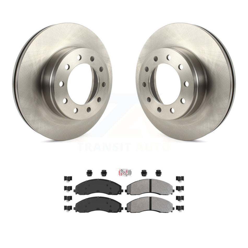 Front Disc Brake Rotors And Semi-Metallic Pads Kit For Ford F-450 Super Duty F-550 F-600 K8A-104236