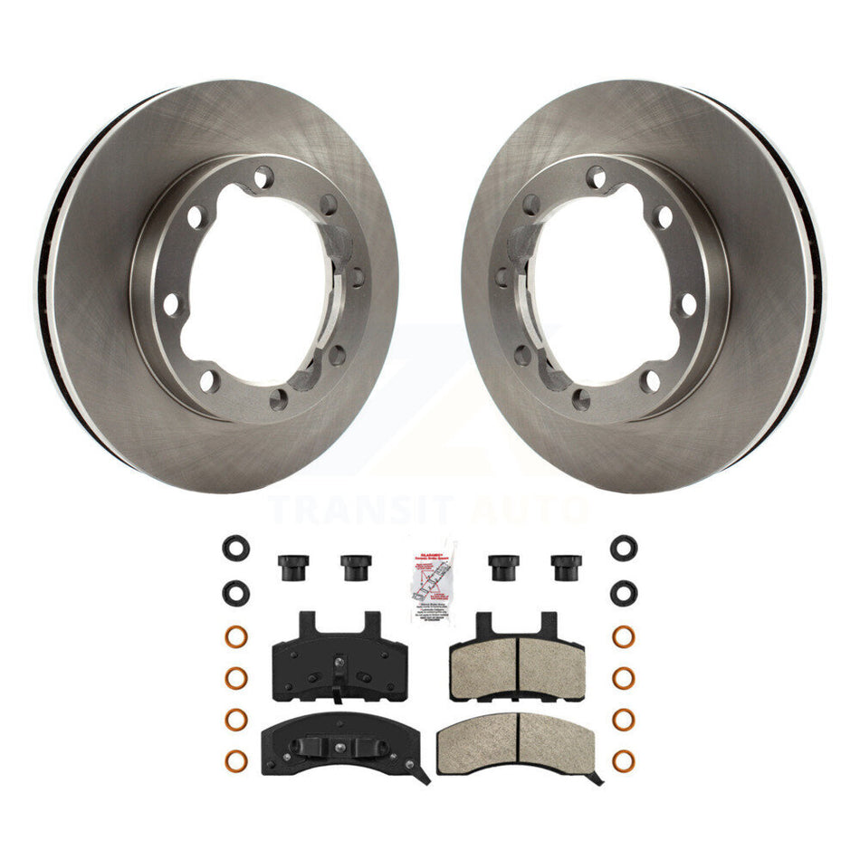 Front Disc Brake Rotors Semi-Metallic Pad Kit For Dodge Ram 2500 K3500 3500 Chevrolet GMC K8A-104351