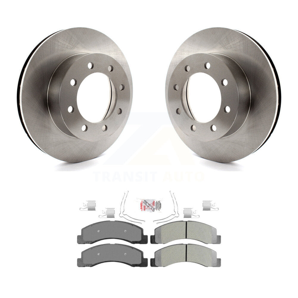 Front Disc Brake Rotors And Semi-Metallic Pads Kit For Ford F-350 Super Duty F-250 K8A-104403