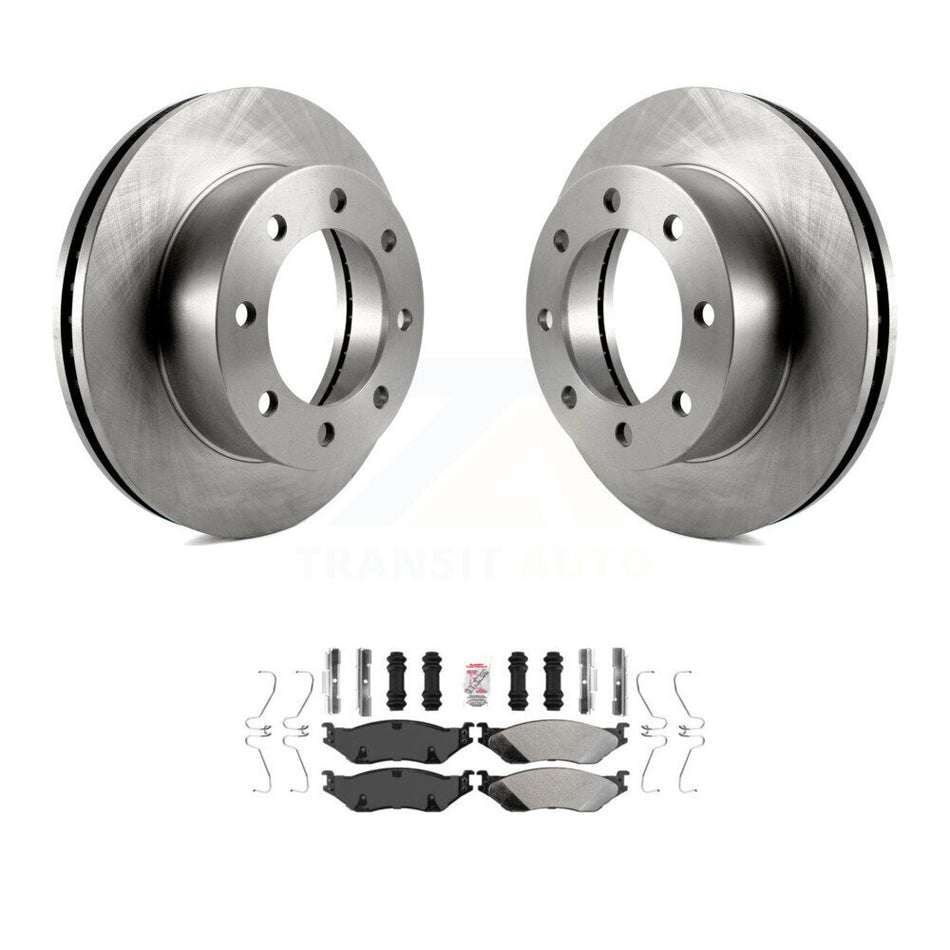 Front Brake Rotor Semi-Metallic Pad Kit For 05-09 Ford F-450 Super Duty With 8 Lug Wheels K8A-104529