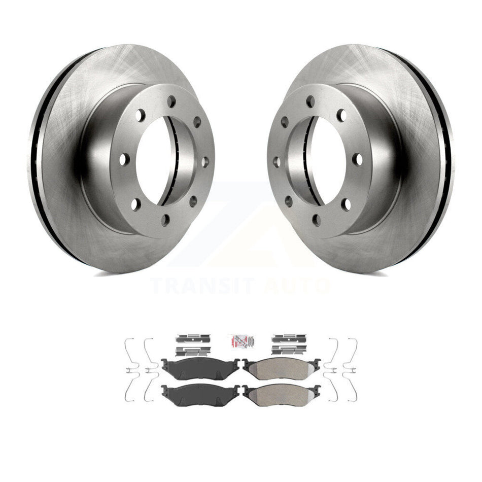 Front Brake Rotor Semi-Metallic Pad Kit For 05-09 Ford F-450 Super Duty With 8 Lug Wheels K8A-104530