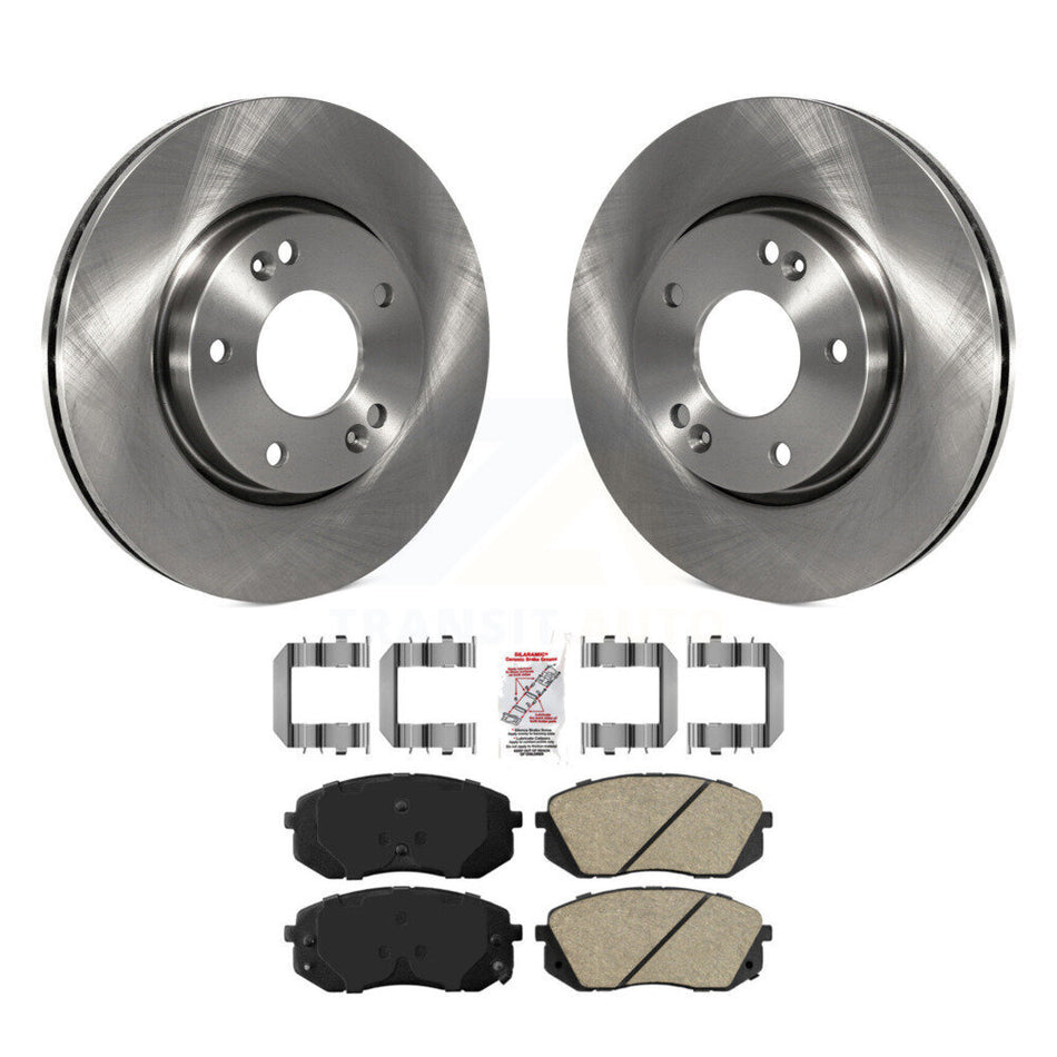 Front Disc Brake Rotors And Ceramic Pads Kit For 2010-2012 Kia Rondo K8A-104649