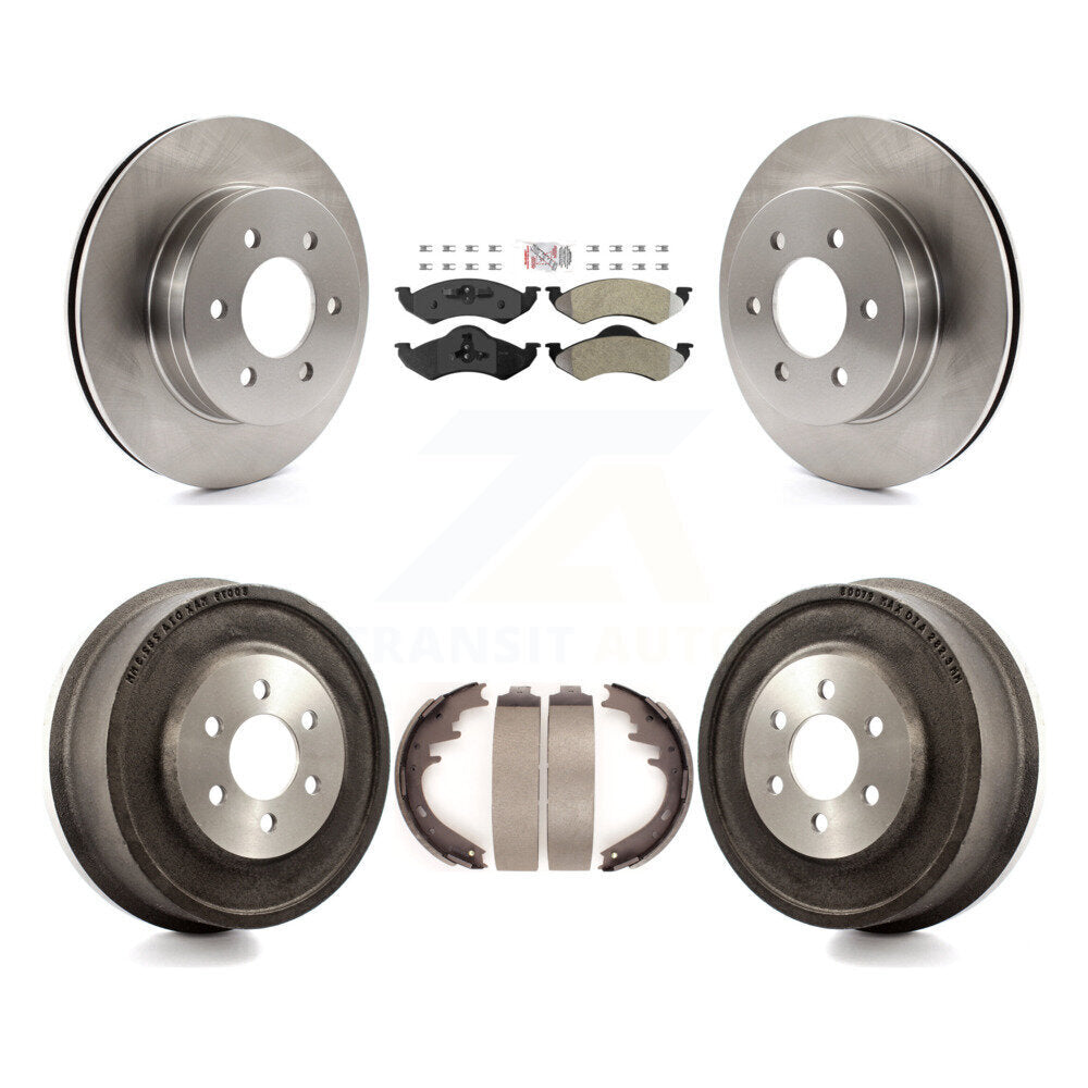 Front Rear Disc Brake Rotor Semi-Metallic Pad Drum Kit For 2000-2002 Dodge Dakota Durango K8A-104907