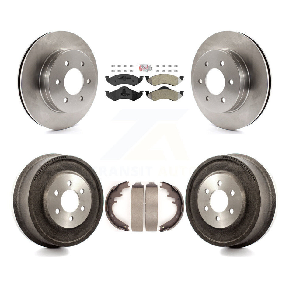 Front Rear Disc Brake Rotor Semi-Metallic Pad Drum Kit For 2000-2002 Dodge Dakota Durango K8A-104907