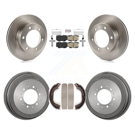 Front Rear Brake Rotor Ceramic Pad Drum Kit For 2000-2002 Toyota Tacoma With 6 Lug Wheels K8A-104924