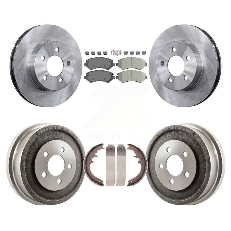 Front Rear Disc Brake Rotors Semi-Metallic Pads And Drum Kit For 2002 Jeep Liberty K8A-104925