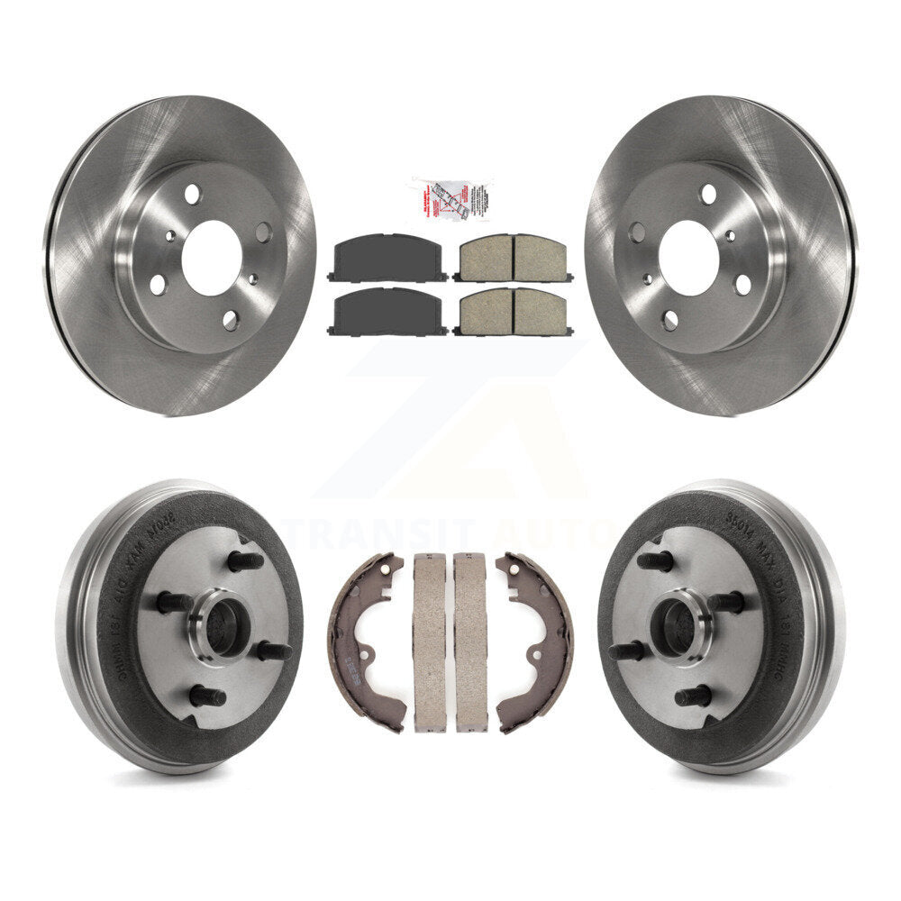 Front Rear Disc Brake Rotors Ceramic Pads And Drum Kit For Toyota Tercel Paseo K8A-104944