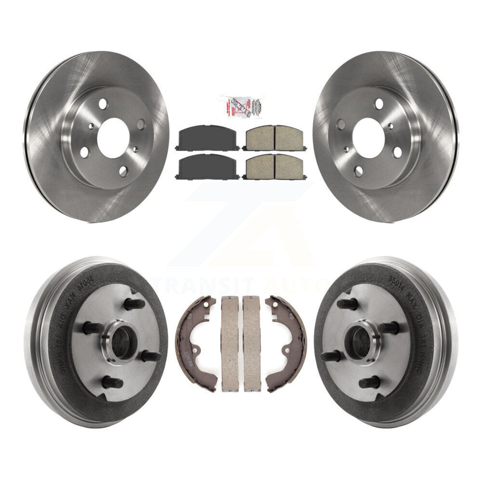Front Rear Disc Brake Rotors Ceramic Pads And Drum Kit For Toyota Tercel Paseo K8A-104944