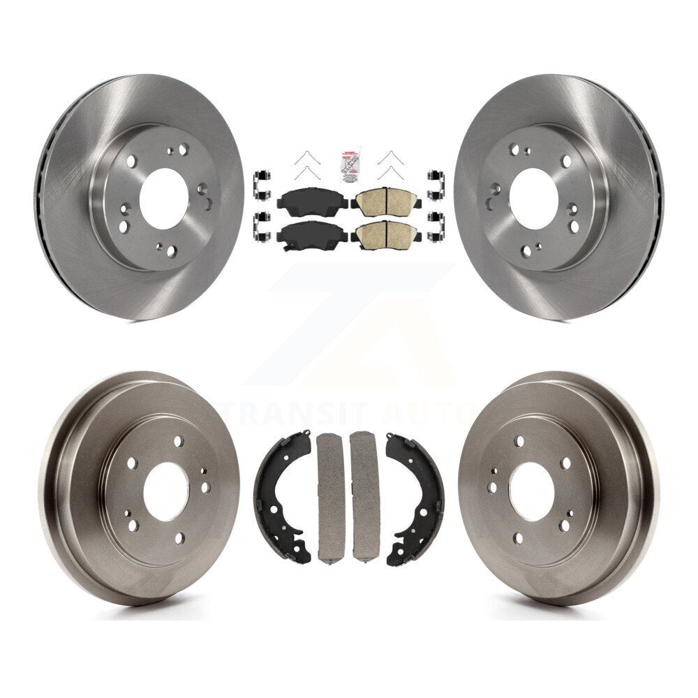 Front Rear Disc Brake Rotors Ceramic Pads And Drum Kit For 2006-2008 Honda Civic Hybrid K8A-104971