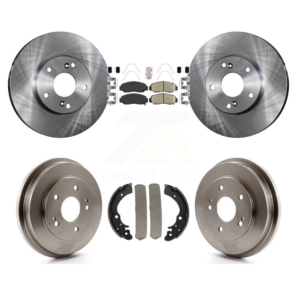 Front Rear Disc Brake Rotors Ceramic Pads And Drum Kit For Honda Civic Accord K8A-104973