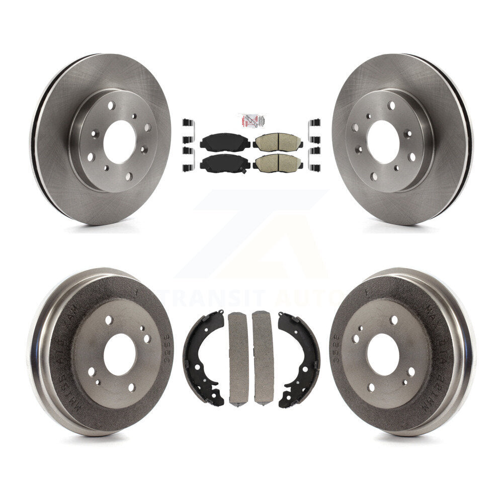 Front Rear Brake Rotors Ceramic Pad & Drum Kit For 1998-2002 Honda Accord Coupe with 2.3L K8A-104979