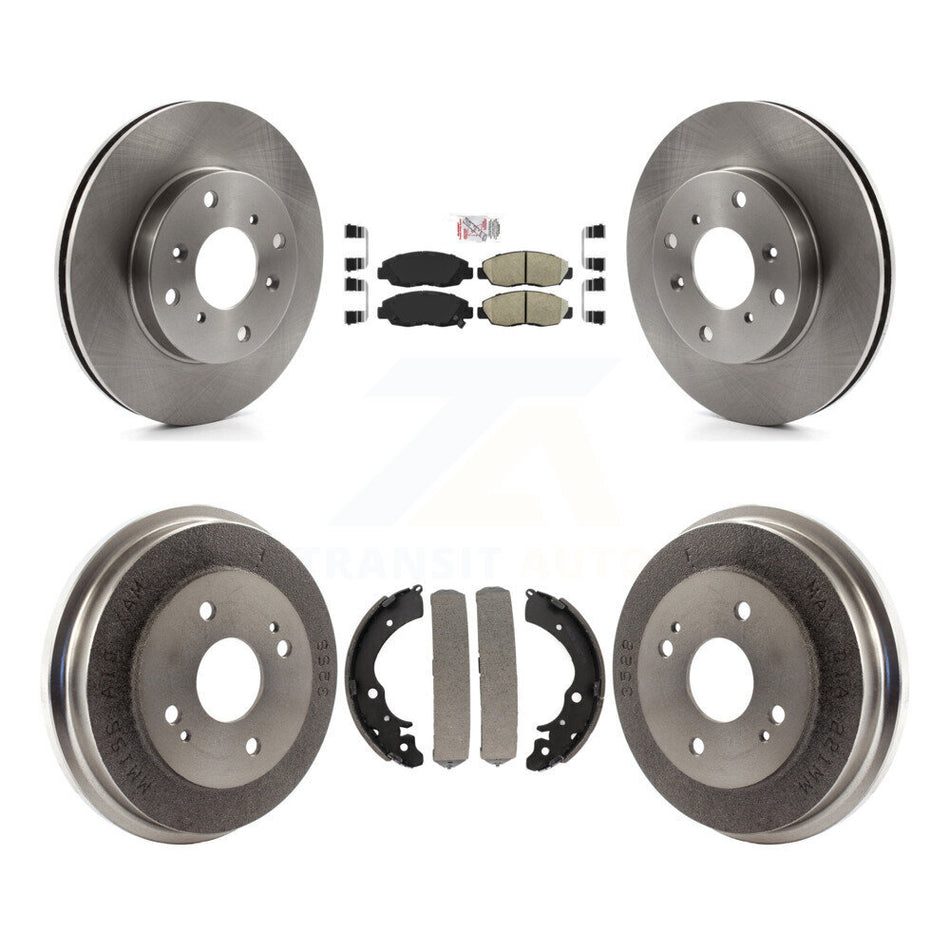 Front Rear Brake Rotors Ceramic Pad & Drum Kit For 1998-2002 Honda Accord Coupe with 2.3L K8A-104979