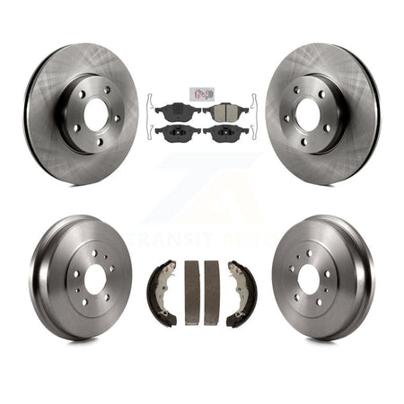 Front Rear Disc Brake Rotors Semi-Metallic Pads And Drum Kit For Ford Focus K8A-105008