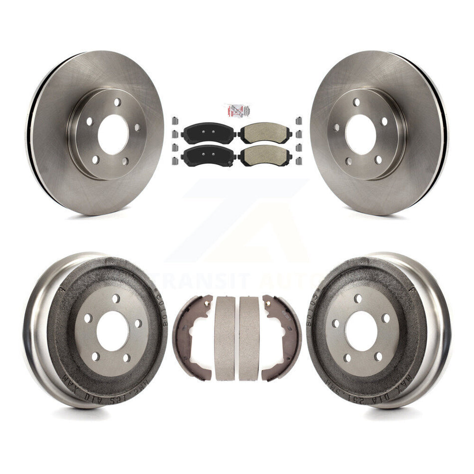 Front Rear Disc Brake Rotors Semi-Metallic Pads And Drum Kit For Pontiac Aztek K8A-105020