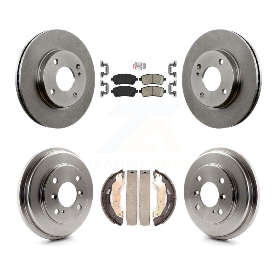 Front Rear Disc Brake Rotors Ceramic Pads And Drum Kit For Ford Fiesta K8A-105026