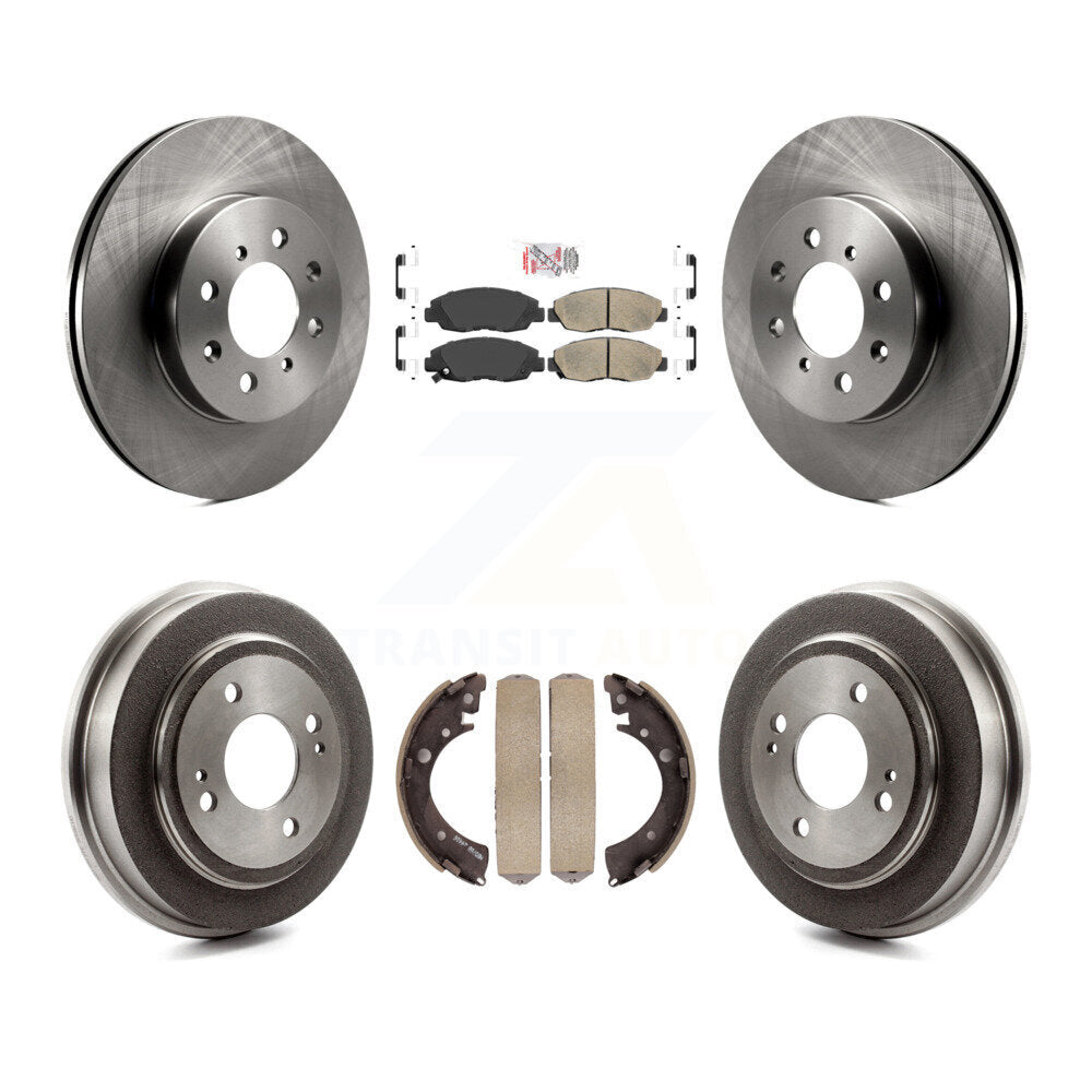 Front Rear Disc Brake Rotors Ceramic Pads And Drum Kit For Honda Civic Acura EL K8A-105028
